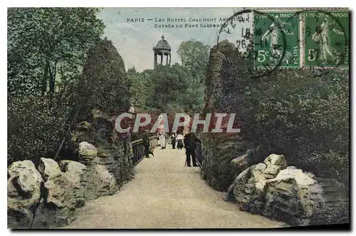 Cartes postales Paris Las Buttes Chaumont Entree du Pont Suspendu