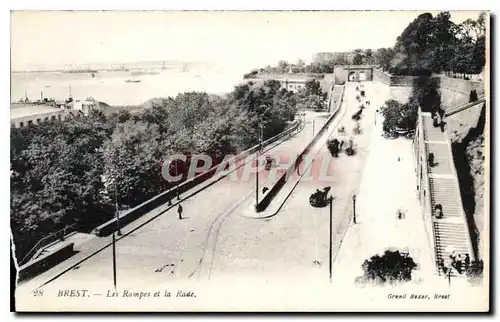 Cartes postales Brest Les Rampes et la Rade