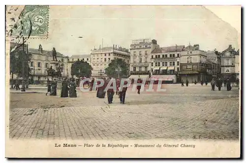 Cartes postales Le Mans Place de la Republique Monument du General Ganzy