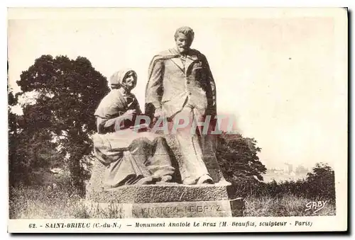 Cartes postales Saint Brieuc C du N Monument Anatole Le Braz