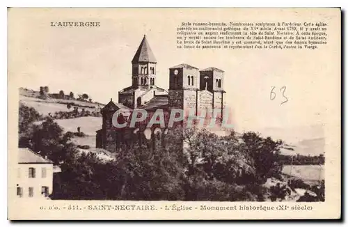 Cartes postales L'Auvergne Saint Nectaire L'Eglise Monument historique XI siecle