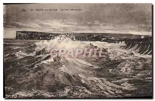 Cartes postales Mers les Bains La Mer demontee