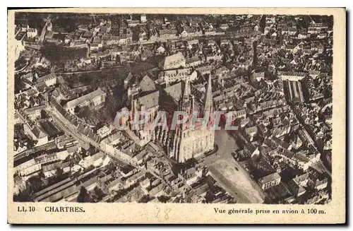 Cartes postales Chartres Vue generale prise en avion a 100 m