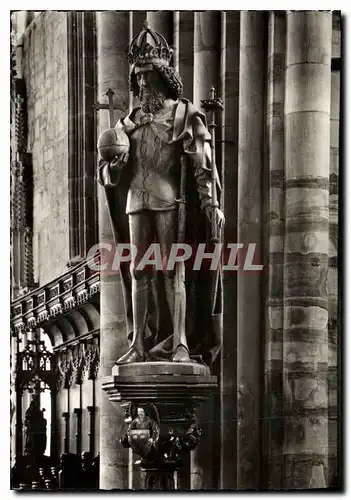 Cartes postales St Reinoldi Kirche in Dortmund Hozskulptur Kaiser Karls des Groren
