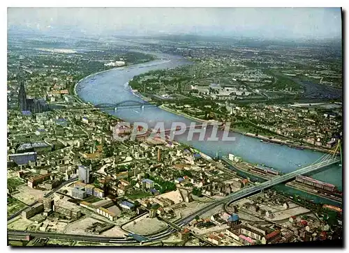 Ansichtskarte AK Koln am Rhein Stadtblick mit Rheinlauf und Dom