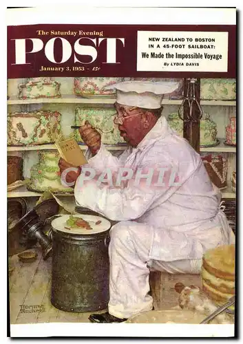 Cartes postales The Saturday Evening Post January 3 1953 How to Diet by Norman Rockwell
