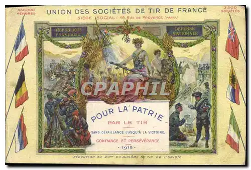 Cartes postales Union des Societes de Tir de France