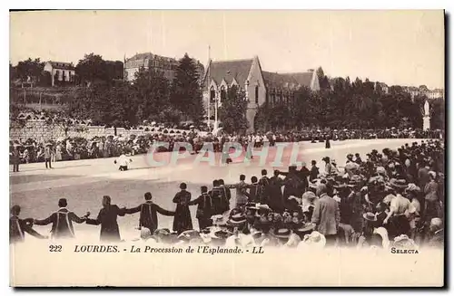 Cartes postales Lourdes La Procession de l'Esplanade