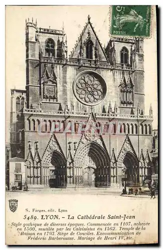 Ansichtskarte AK Lyon La Cathedrale Saint Jean Style gothque de diverses epoques