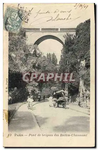 Cartes postales Paris Pont de briques des Buttes Chaumont