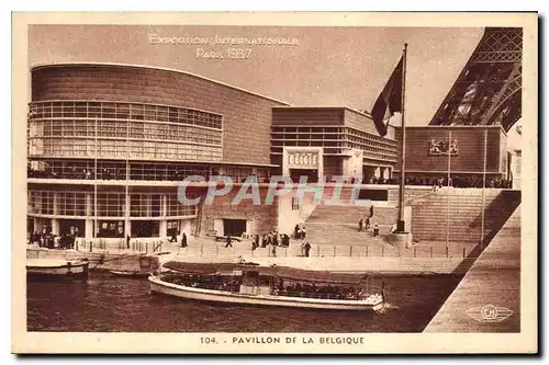 Cartes postales Exposition Internationale Paris 1937 Pavillon de la Belgique Tour Eiffel