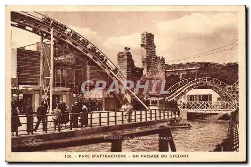 Cartes postales Exposition Internationale Paris 1937 Parc d'Attractions Un passage du cyclone