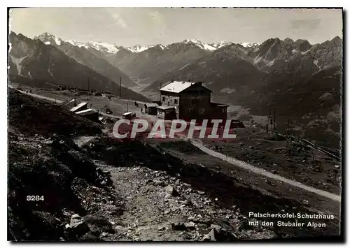 Moderne Karte Patscherkofel Schutzhaus mit den Stubaier Alpen