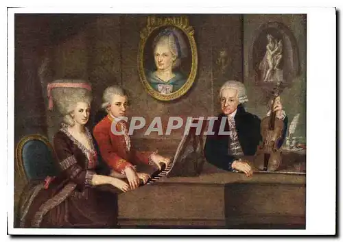 Cartes postales moderne Die Familie Mozart Olgemalde von JN de la Groce 1780 81 Salzburg