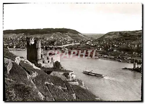 Cartes postales moderne Ruine Ehrenfels Mauseturm und Bingem am Rhein