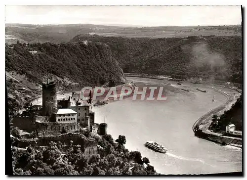 Moderne Karte Der Rhein Burg Katz und die Loreley