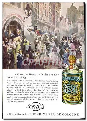 Moderne Karte The Hallmark of Genuine eau de Cologne