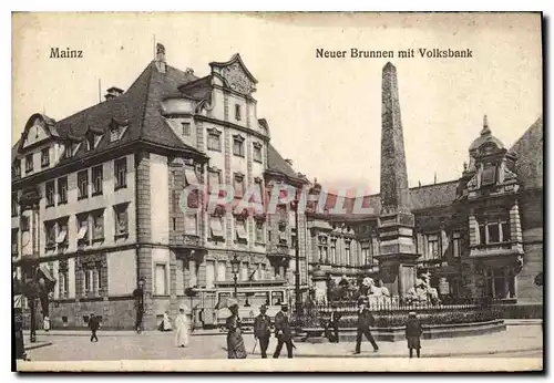 Cartes postales Mainz Neuer Brunnen mit Volksbank