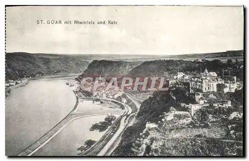 Cartes postales St Goar mit Rheinfels und Katz