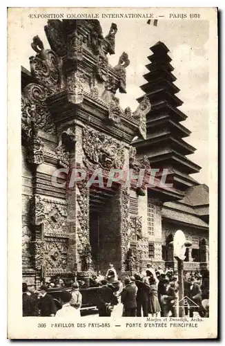 Cartes postales Exposition Coloniale Internationale Paris 1931 Pavillon Des Pays Bas Porte D'Entree Principale