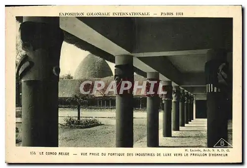 Ansichtskarte AK Exposition Coloniale Internationale Paris 1931  Le Congo Belge Vue prise du portique