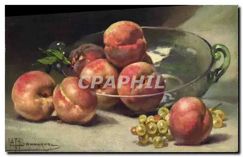 Moderne Karte Nature Morte Peches