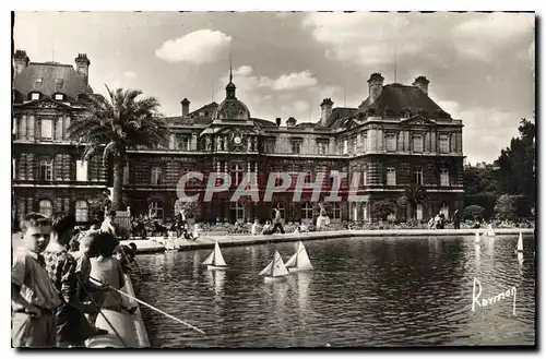 Moderne Karte Image de Paris Bassin du Luxembourg Enfants Bateaux