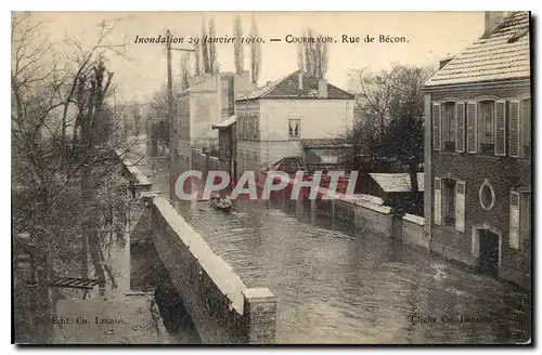 Cartes postales Inondation 29 Janvier 1910 Courbevoie Rue de Becon