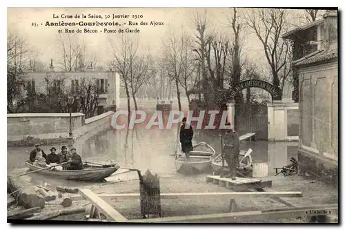 Ansichtskarte AK La Crue de la Seine 30 Janvier 1910 Asneieves Courbevoie Rue des Ajoux et Rue de Becon Poste de