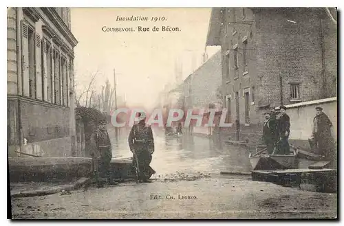 Cartes postales Inondation 1910 Courbevoie Rue de Becon