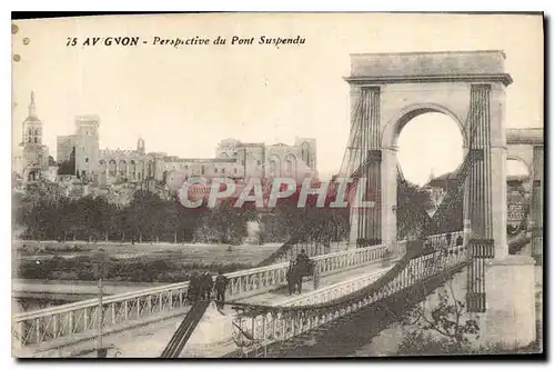 Cartes postales Avignon Perspective du Pont Suspendu