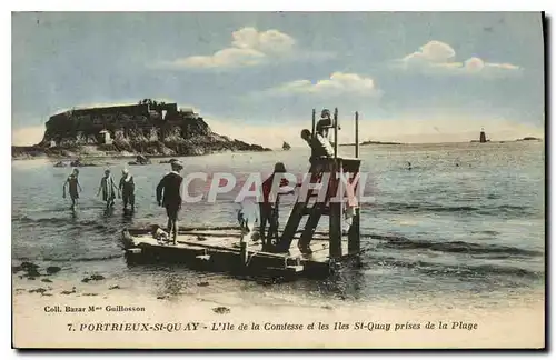 Ansichtskarte AK Portrieux St Quay L'Ile de la Comtesse et les Iles St Quay prises de la Plage