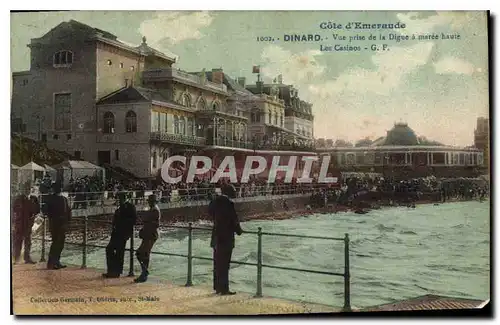 Ansichtskarte AK Cote d'Emeraude Dinard Vue prise de la Digue a maree haute les Casinos