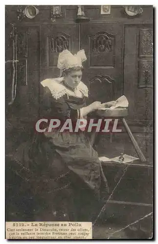 Cartes postales Folklore Femme La Response au Poilu