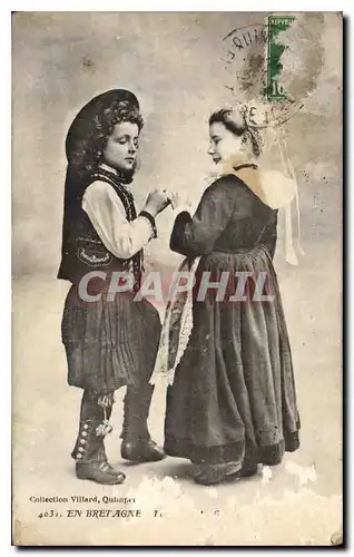 Cartes postales Folklore Enfants En Bretagne