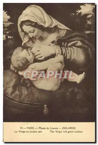 Cartes postales Paris Musee du Louvre Solario La Vierge au coussin vert