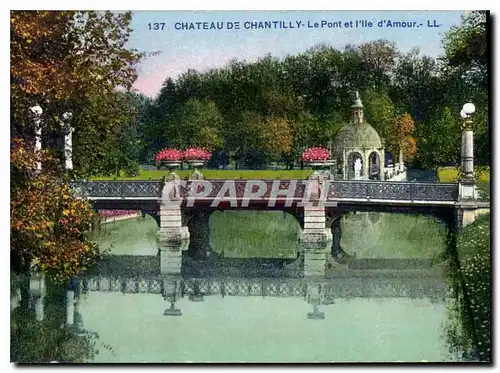 Cartes postales Chateau de Chantilly Le Pont et l'lle d'Amour