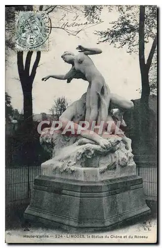 Ansichtskarte AK Haute Vienne Limoges la Statue du Chene et du Roseau