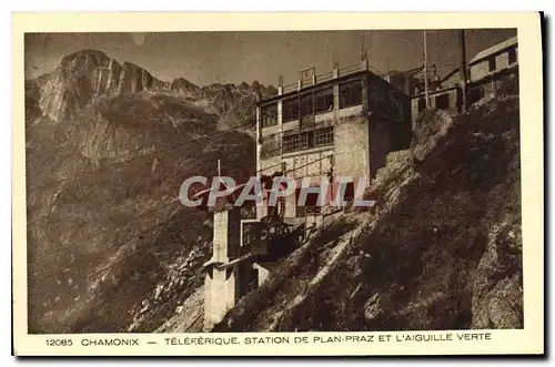 Cartes postales Chamonix Teleferique station de Planpraz et l'aiguille verte