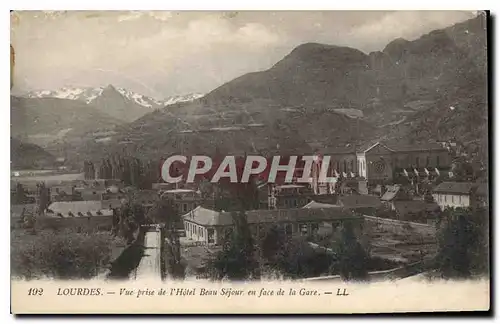 Cartes postales Lourdes Vue prise de l'Hotel Beau Sejour en face de la Gare