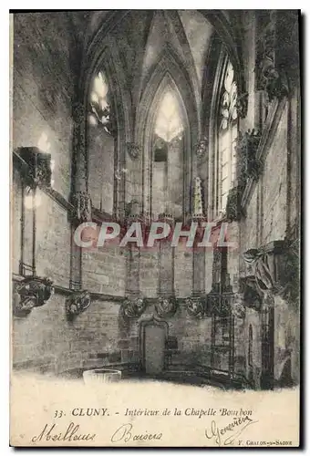 Ansichtskarte AK Cluny Interieur de la Chapelle Bourbon