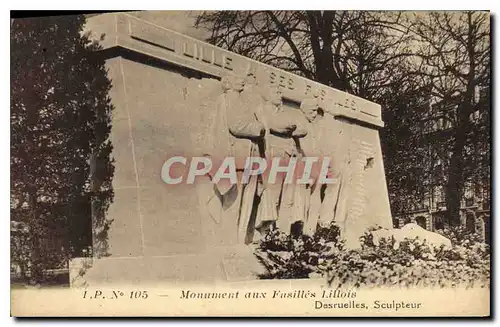 Cartes postales Monument aux Fusilles Lillois Des ruelles Sculpteur