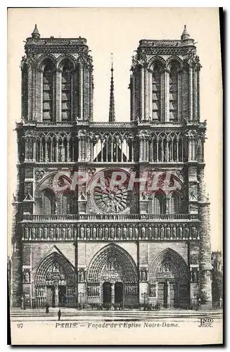 Cartes postales Paris Facade d l'Eglise Notre Dome