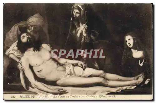 Cartes postales Attribute a Ribera Paris Musee du Louvre Le Christ au tombeau
