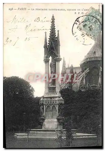 Ansichtskarte AK Paris La Fontaine Sainte Marie Square de L'Arc