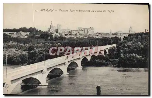 Ansichtskarte AK Avignon Nouveau Pont et Panorama du Palais des Papes