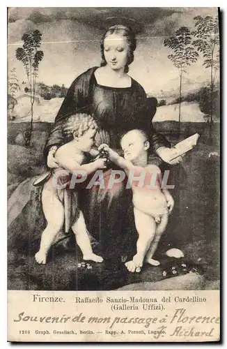 Cartes postales Firenze Raffaelo Sanzio Madonna del Cardellino