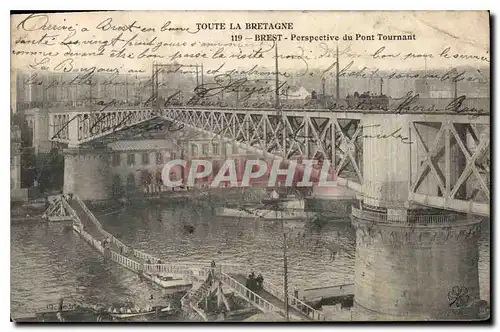 Cartes postales Toute la Bretagne Brest Perspective du Pont Tournant