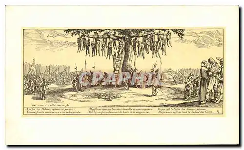 Cartes postales Jacques Callot Les grandes miseres de la guerre la pendaison