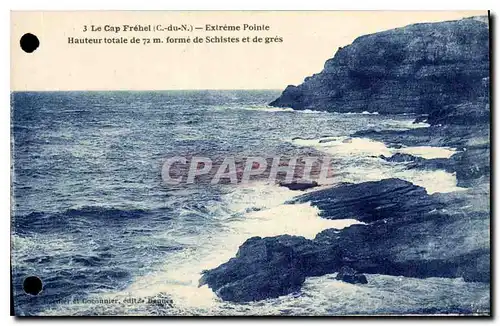 Cartes postales Le Cap Frehel Extreme Pointe Hauteur totale de 72 m forme de Schistes et de gres